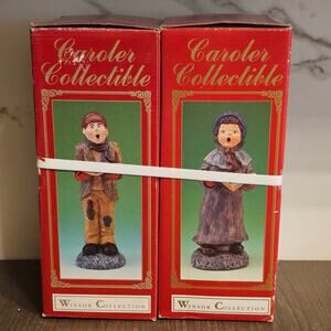 Vintage Winsor Collection 10" Christmas Boy/Girl Carolers Collection Set of 2